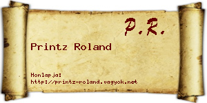 Printz Roland névjegykártya